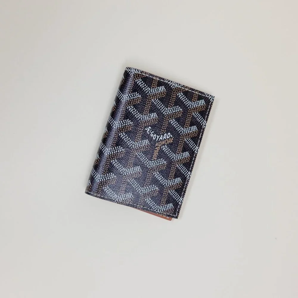 Goyard Goyardine Saint Marc Folding Card Case Black /Brown